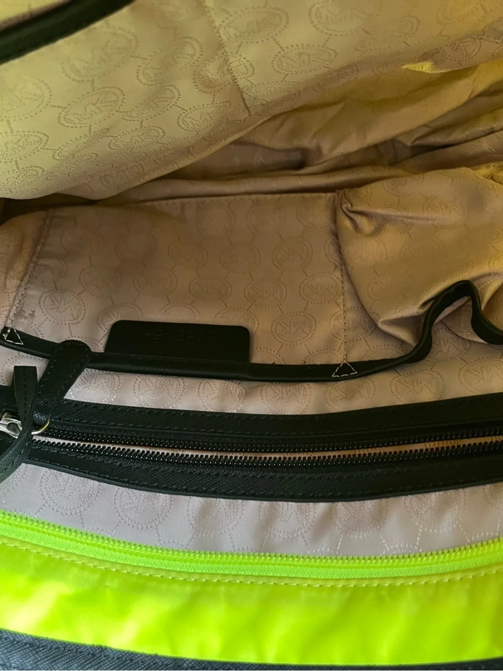 Michael Kors Neon Tote Bag with Black Trim